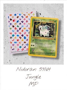 Jungle Pokemon Vintage Card (B22): Nidoran 57/63